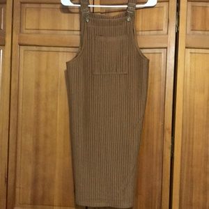 orange rusted overall dress